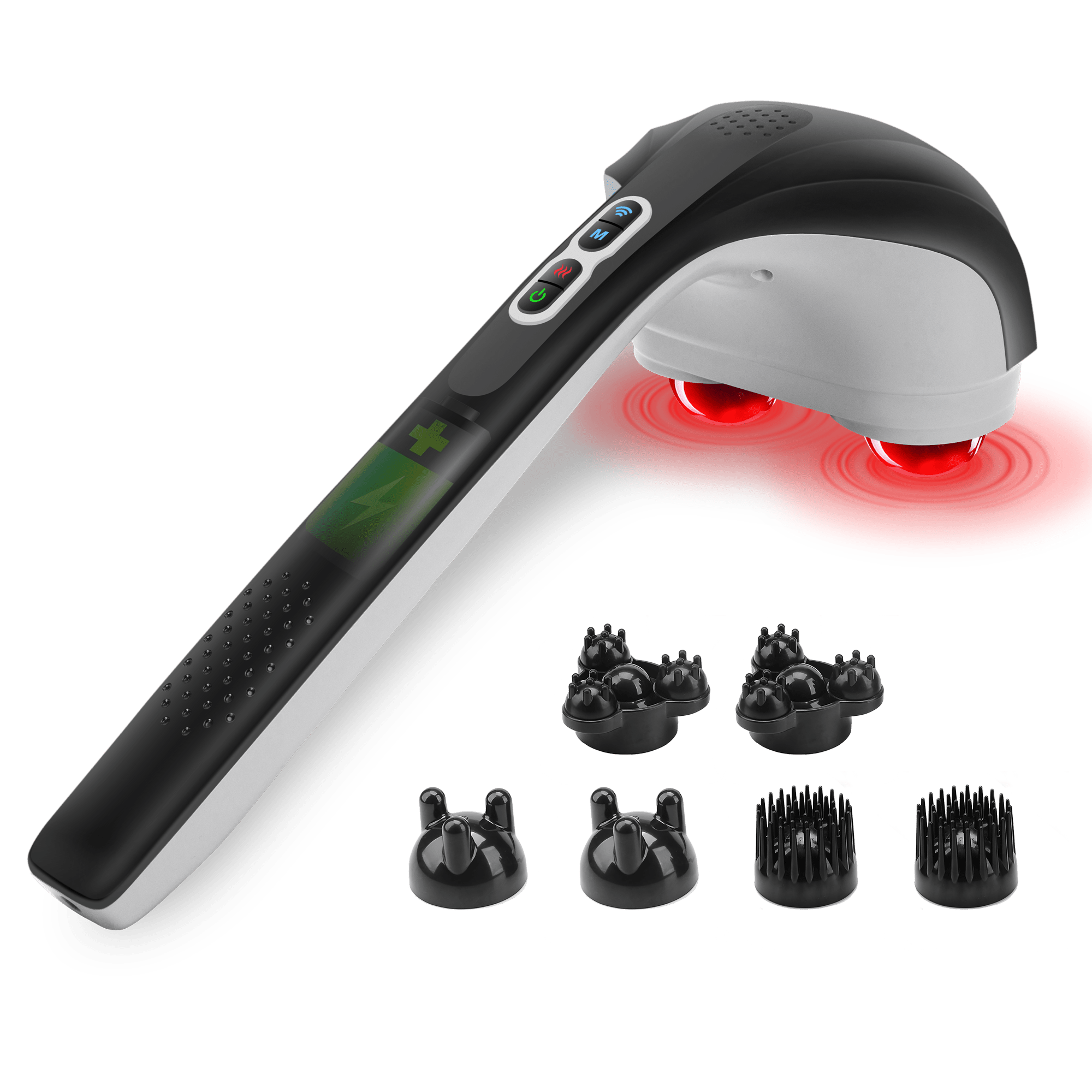 Snailax Cordless Handheld Back Massager - Percussion & Heat for Back & Muscles
