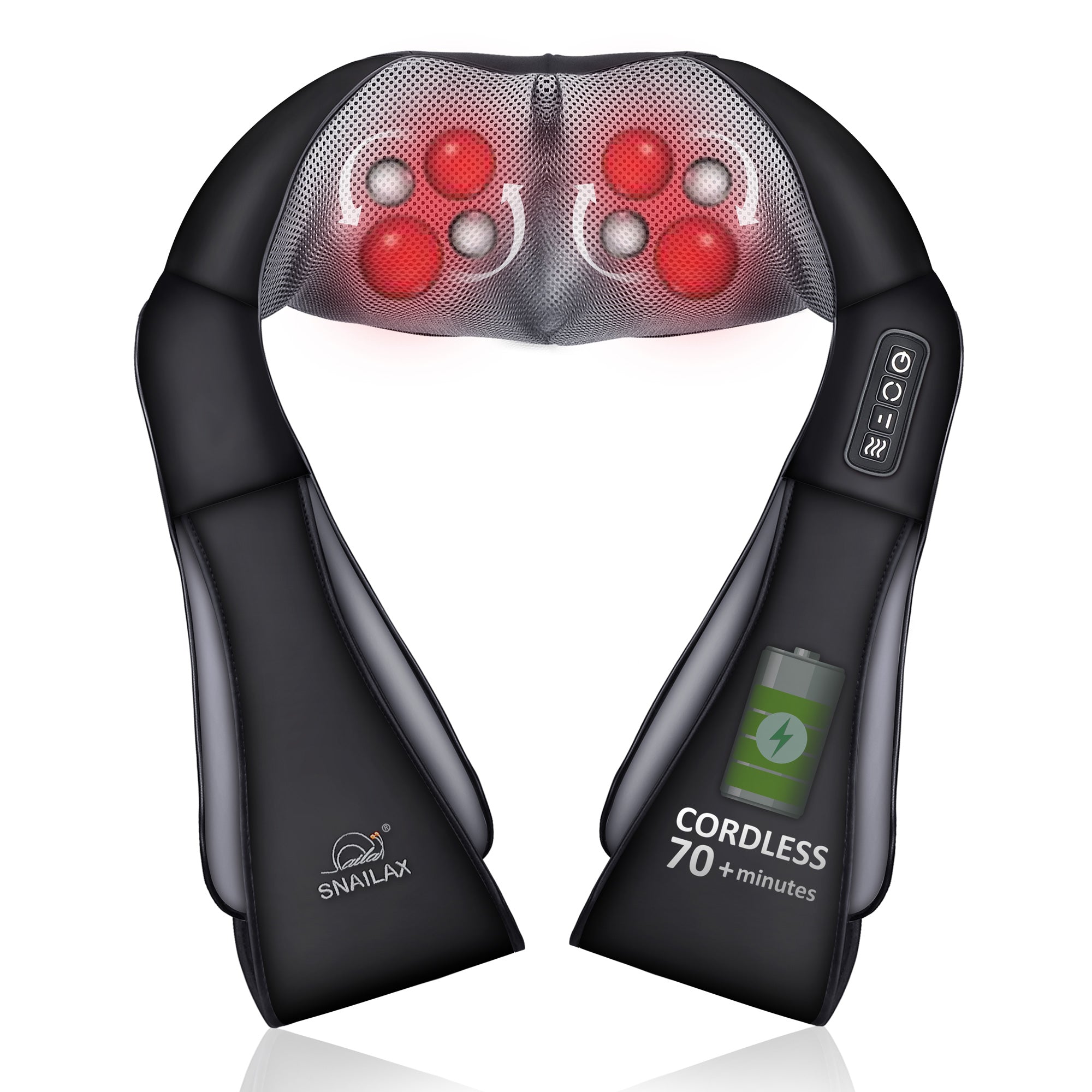 Shiatsu Neck Massager with Heat - Portable Neck and Shoulder Massager for Pain Relief
