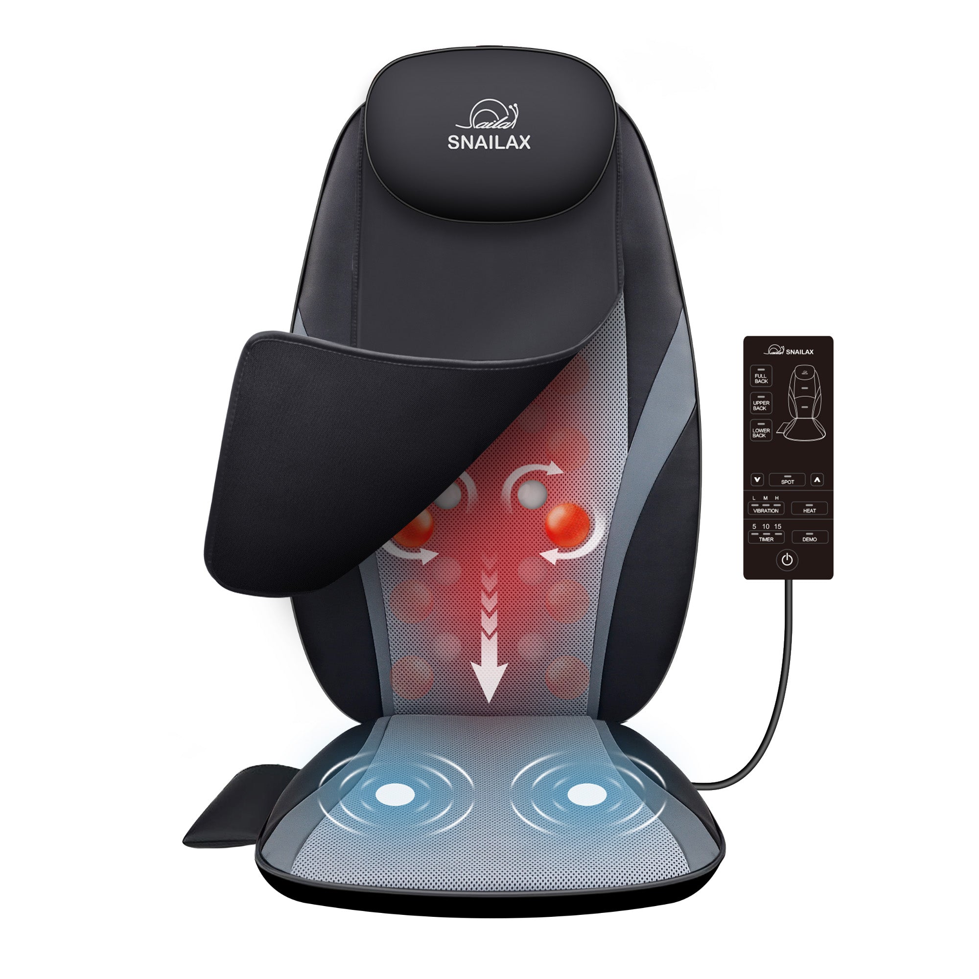 Snailax Shiatsu Massage Cushion- Heat Massage Chair Pad